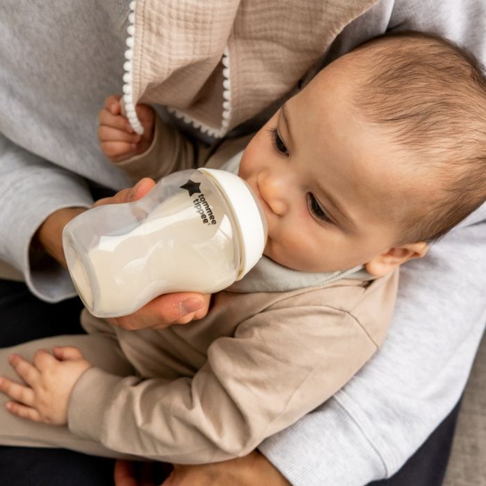 Closer to Nature baby bottle with its packaging box against a white background