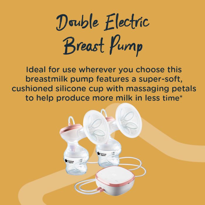 Image of the electric breast pump and details of how it can help deliver more milk in less time